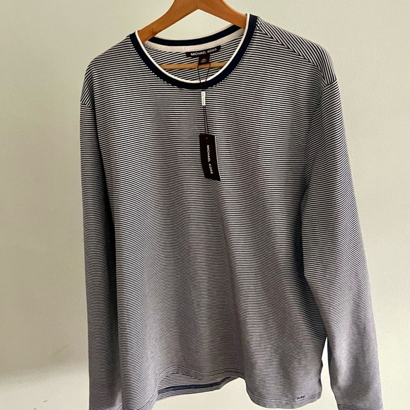 Michael Kors Other - Michael Kors Midnight Blue and White Striped Long Sleeve Resort 24 Made in Peru